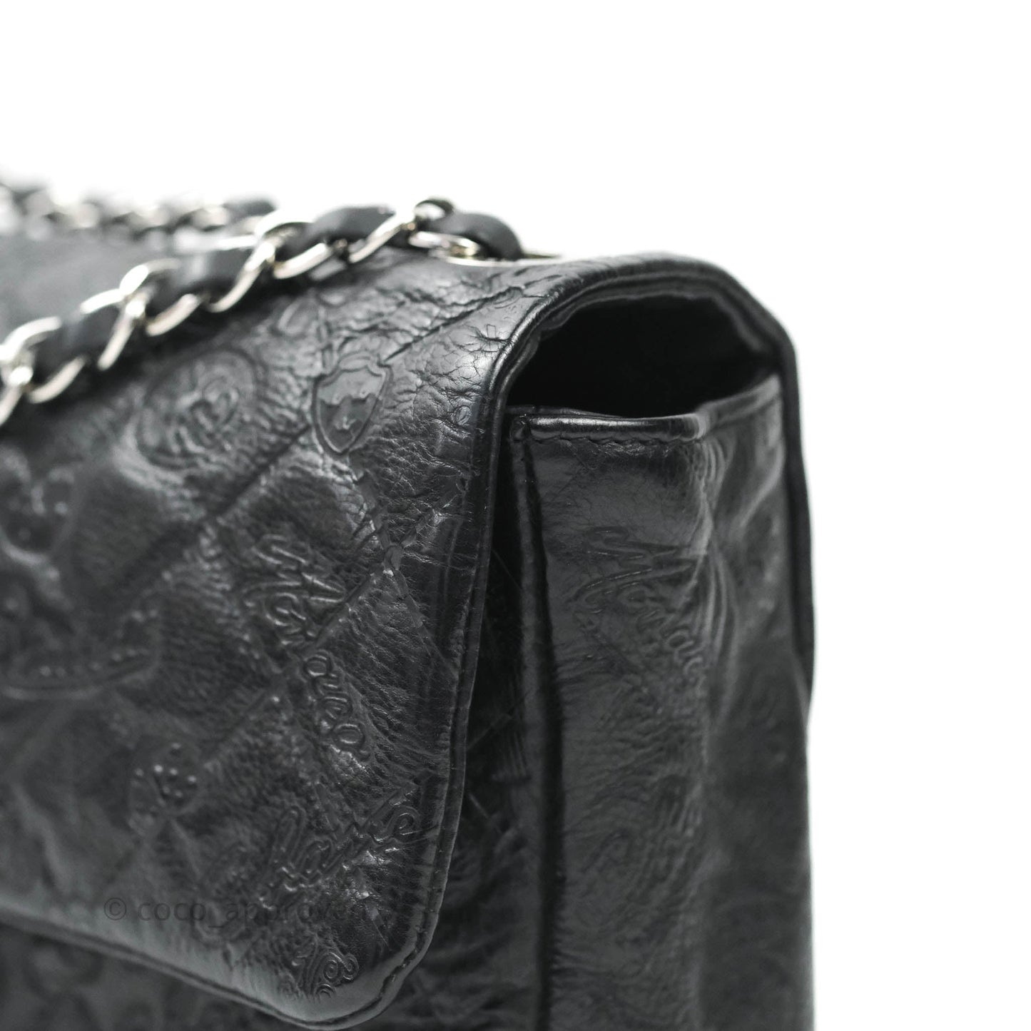 Chanel Small Embroidered Flap Bag Black Silver Hardware