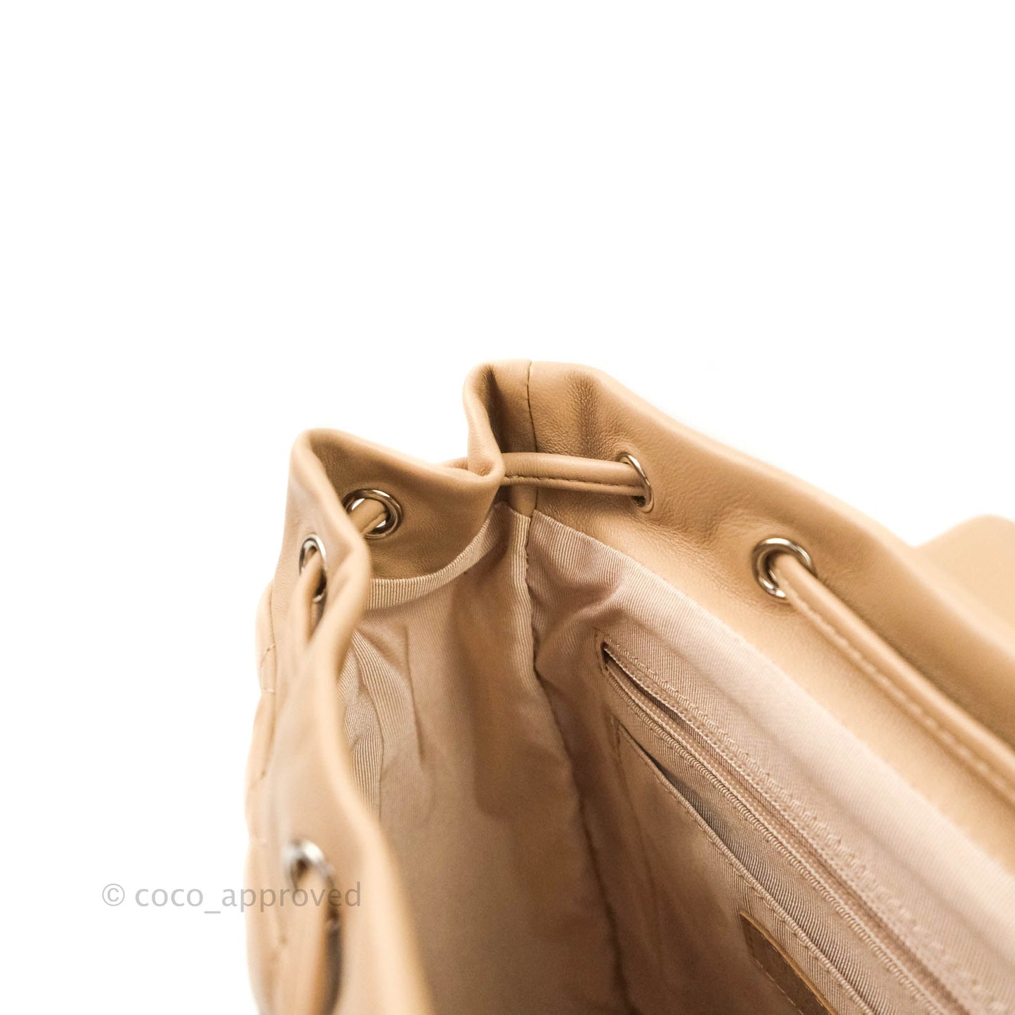 Chanel Quilted Small Urban Spirit Backpack Lambskin Beige Silver Hardware