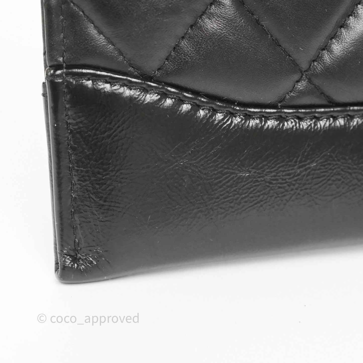 Chanel Quilted Gabrielle Zip Long Wallet Black
