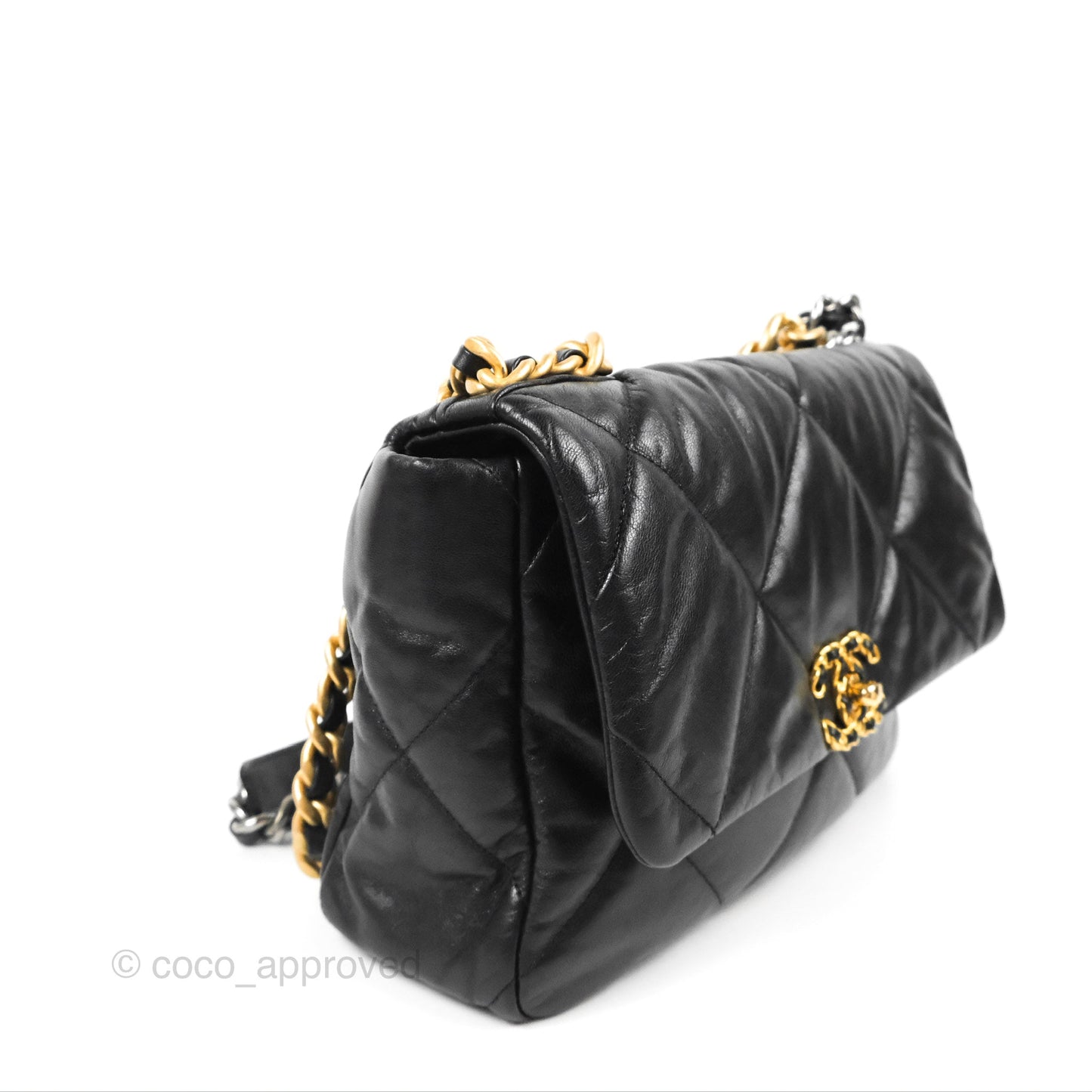 Chanel 19 Medium Black Goatskin Mixed Hardware