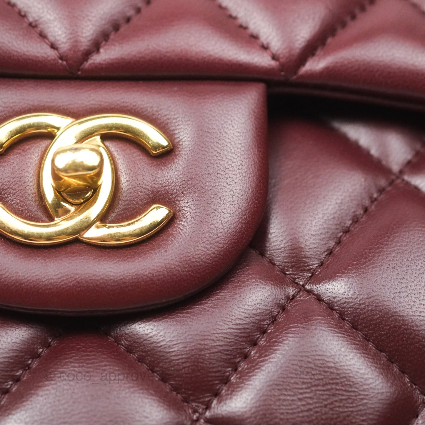 Chanel Jumbo Double Flap Burgundy Lambskin Gold Hardware