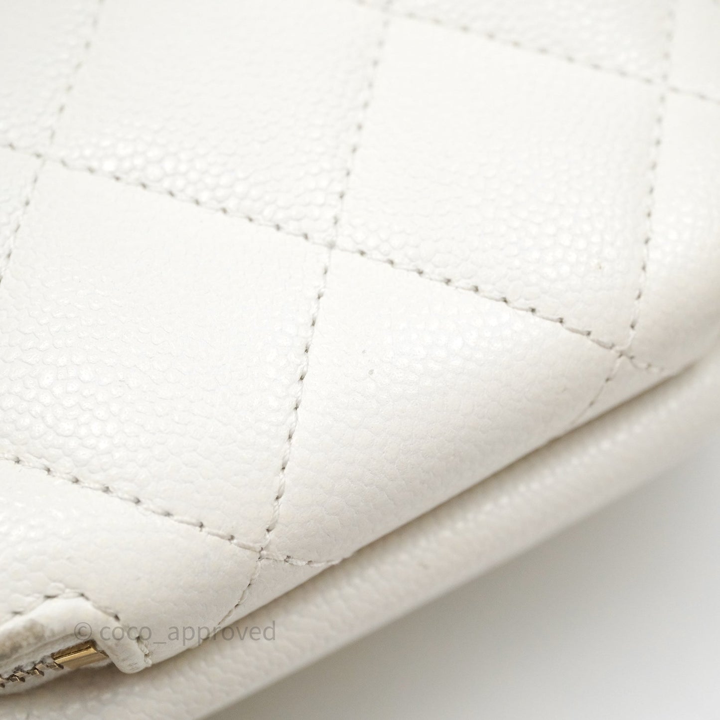 Chanel Quilted Business Affinity Backpack Ivory White Caviar Gold Hardware