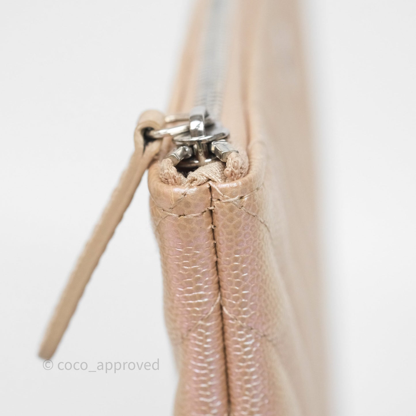 Chanel Medium O Case Chevron Rose Gold Caviar Silver Hardware 17B