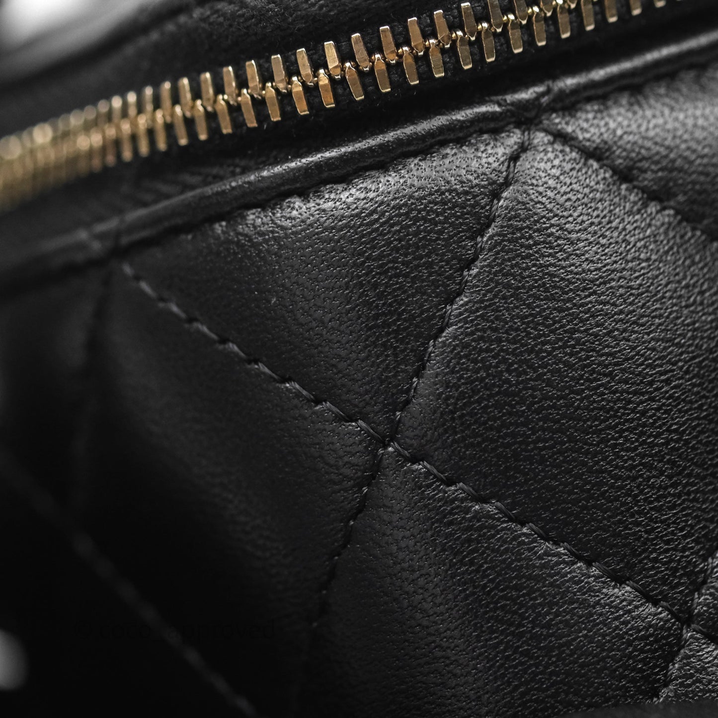 Chanel Vanity Rectangular Top Handle Black Lambskin Gold Hardware