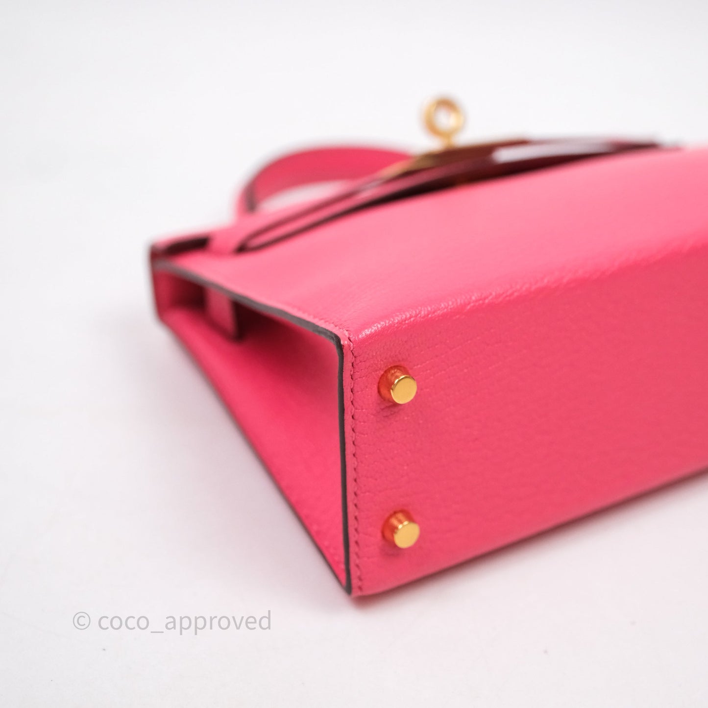 Hermes Mini Kelly II Chevre Mysore U5 Rose Lipstick Gold Hardware
