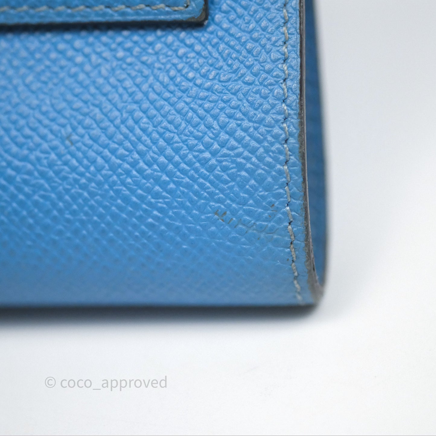 Hermès Kelly Depliant Wallet Blue Epsom Gold Hardware