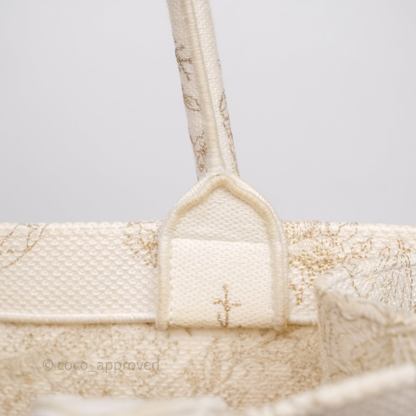 Christian Dior Medium Book Tote Latte Embroidery With Gold-Tone Metallic
