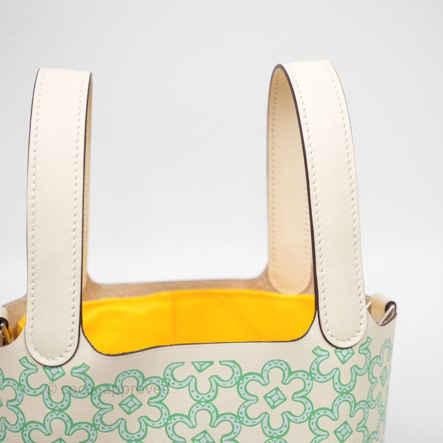 Hermès Micro Picotin 14 Lucky Daisy Nata I2 Vert Swift Palladium Hardware