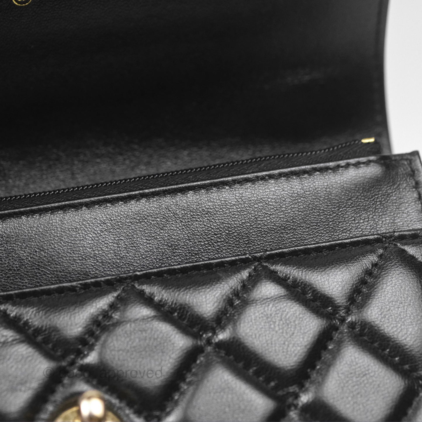 Chanel Quilted Dynasty Wallet on Chain WOC Black Shiny Lambskin Gold Hardware