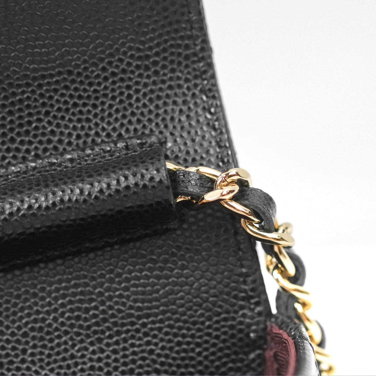 Chanel Mini Clutch With Chain Black Caviar Gold Hardware