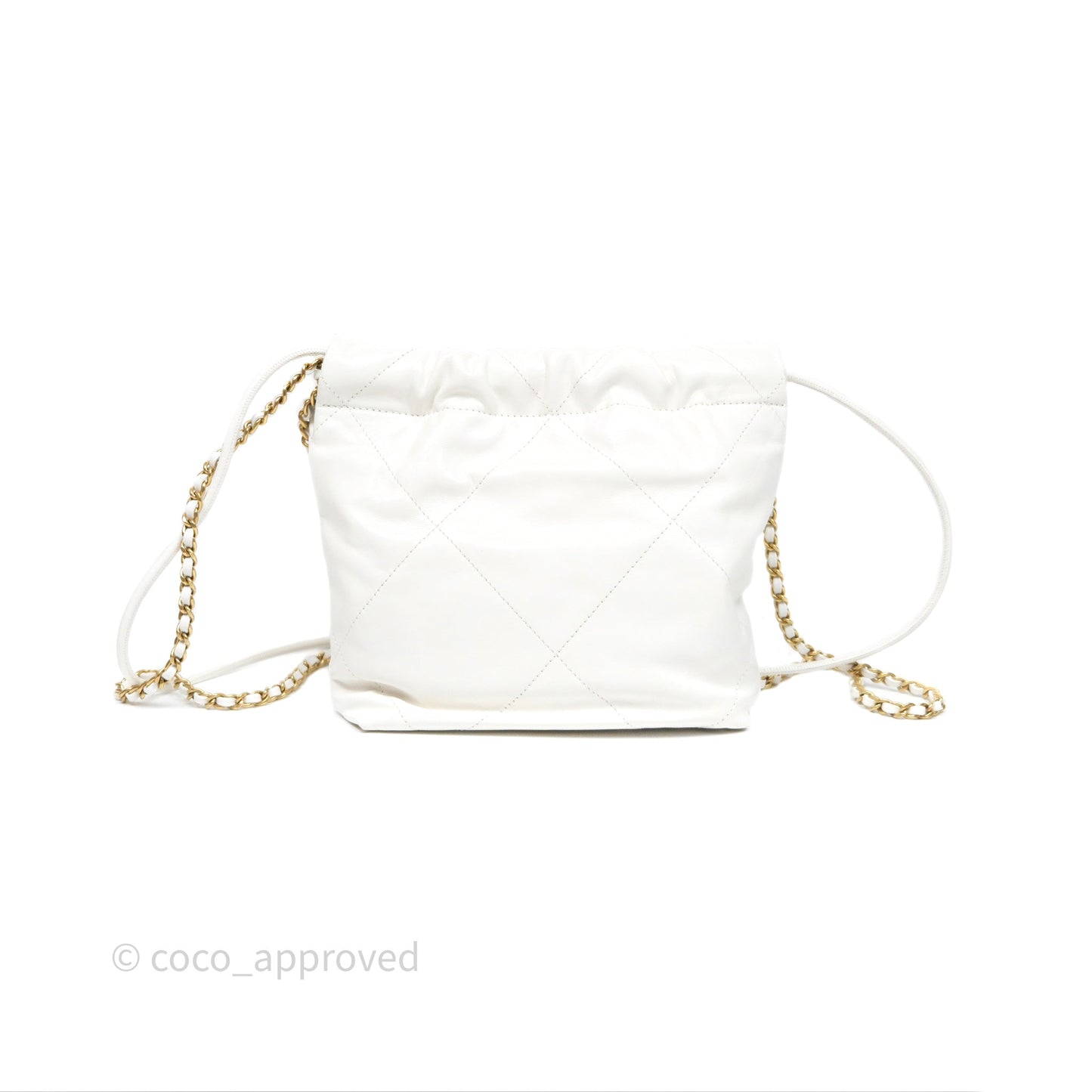Chanel 22 Mini Bag White Shiny Crumpled Calfskin