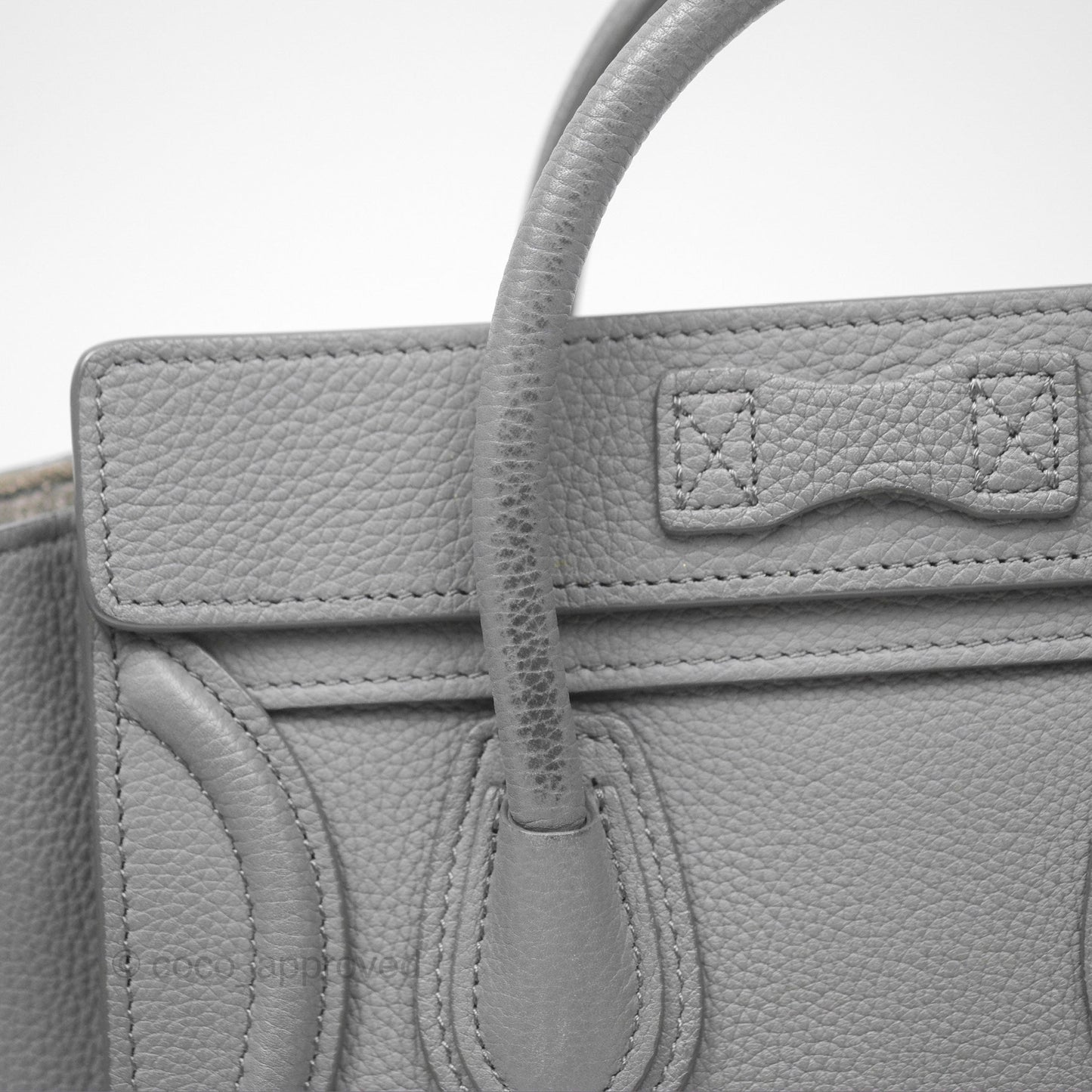 Celine Nano Luggage Bag Grey Drummed Calfskin