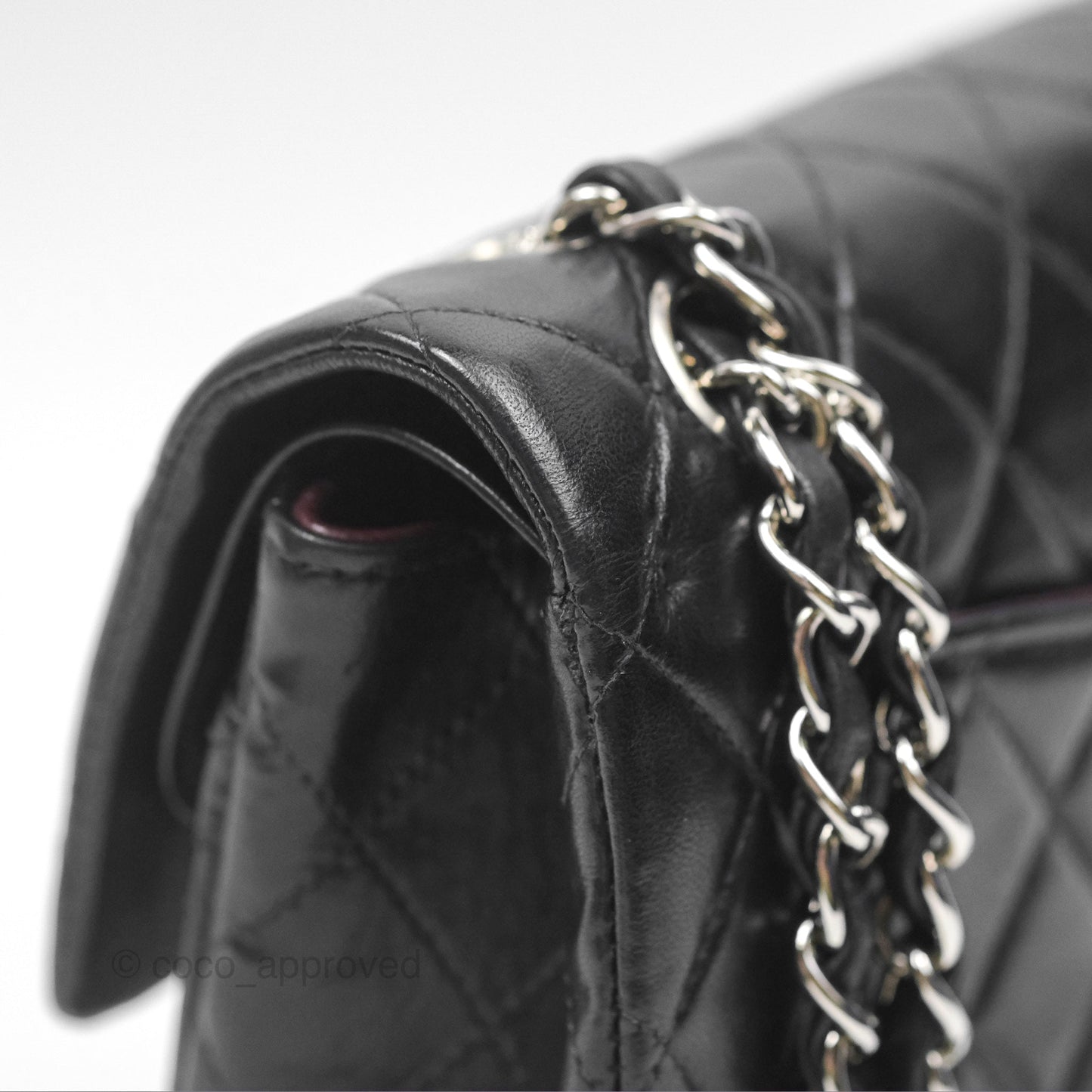 Chanel Vintage Small Classic Flap Black Lambskin Silver Hardware