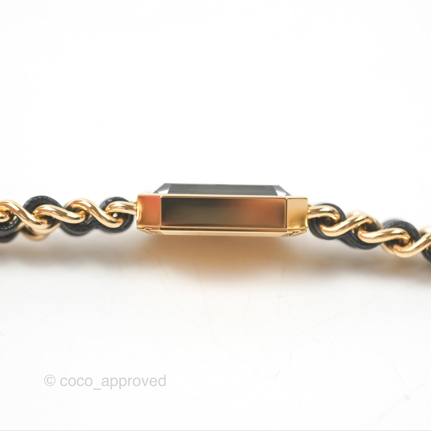 Chanel Première Watch Black Leather Gold Tone Size S