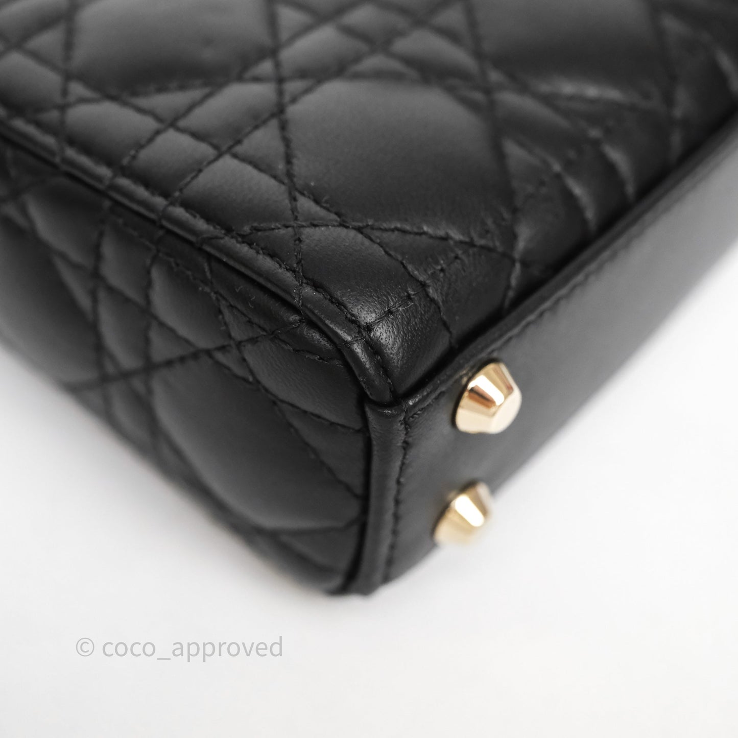 Christian Dior Micro Lady Dior Cannage Black Lambskin Gold Hardware
