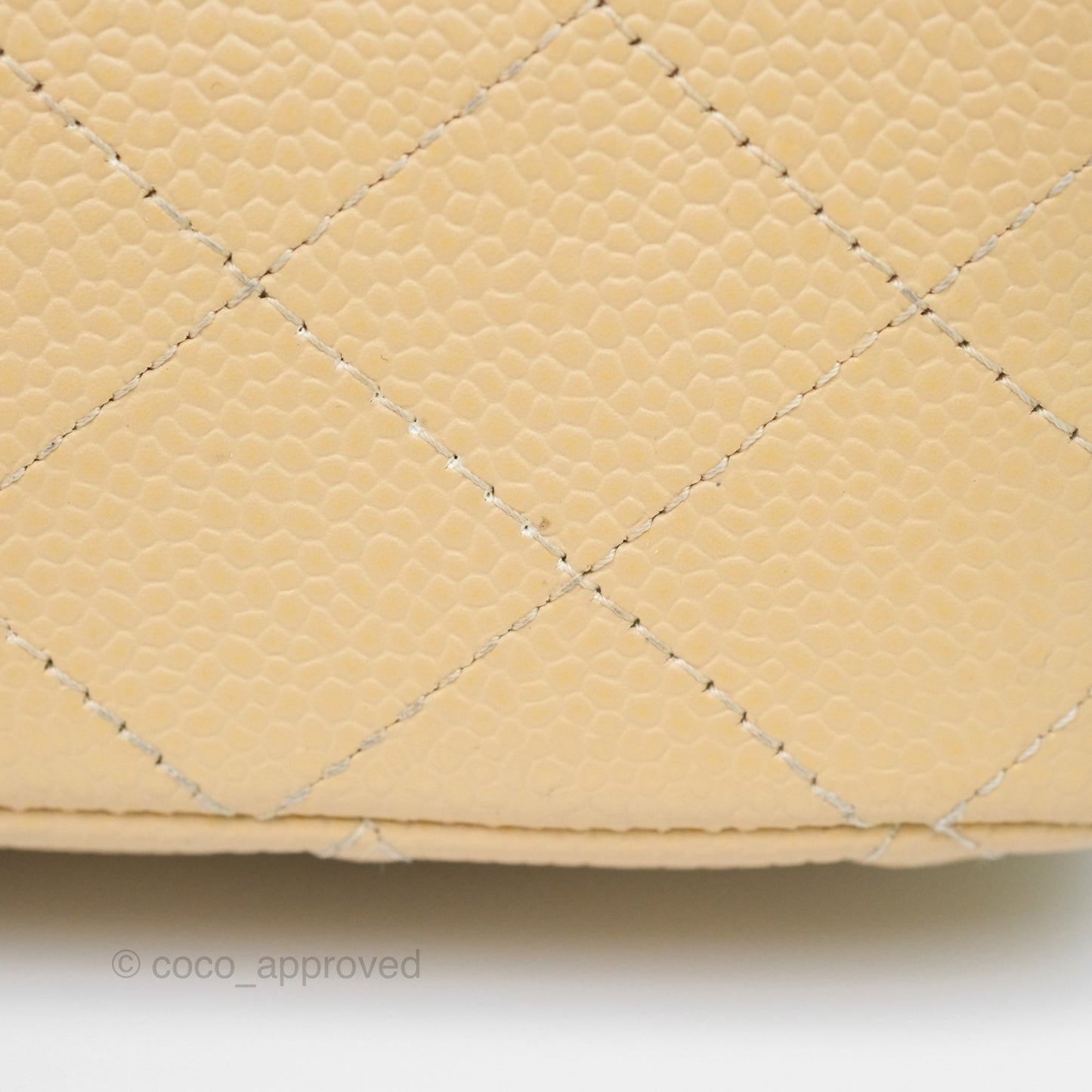Chanel M/L Medium Classic Flap Quilted Beige Caviar Gold Hardware