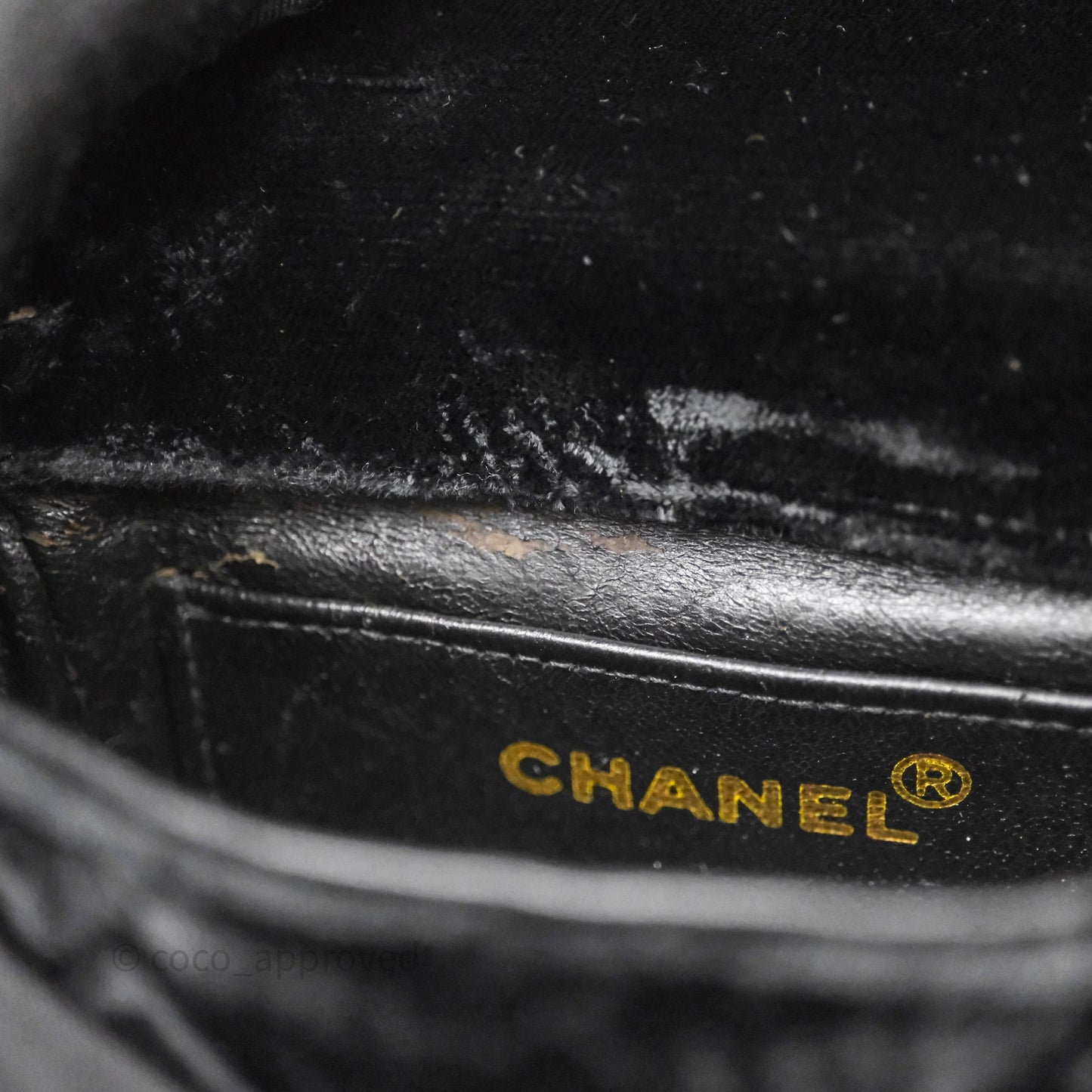 Chanel Vintage Mini Flap Bag Black Velvet Gold Hardware