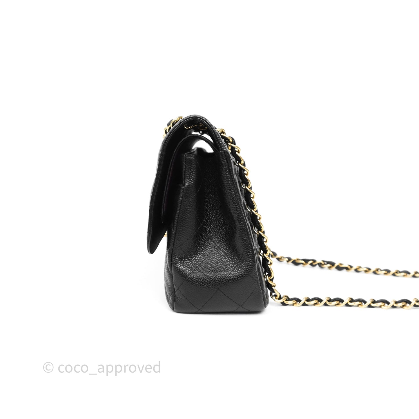 Chanel Jumbo Double Flap Quilted Black Caviar Gold Hardware⁣⁣