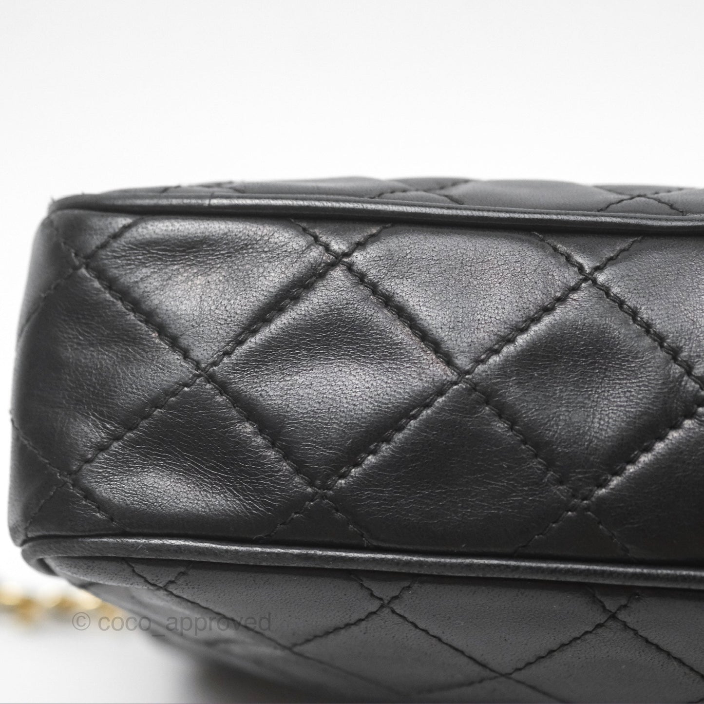 Chanel Vintage Camera Bag Black Lambskin Gold Hardware