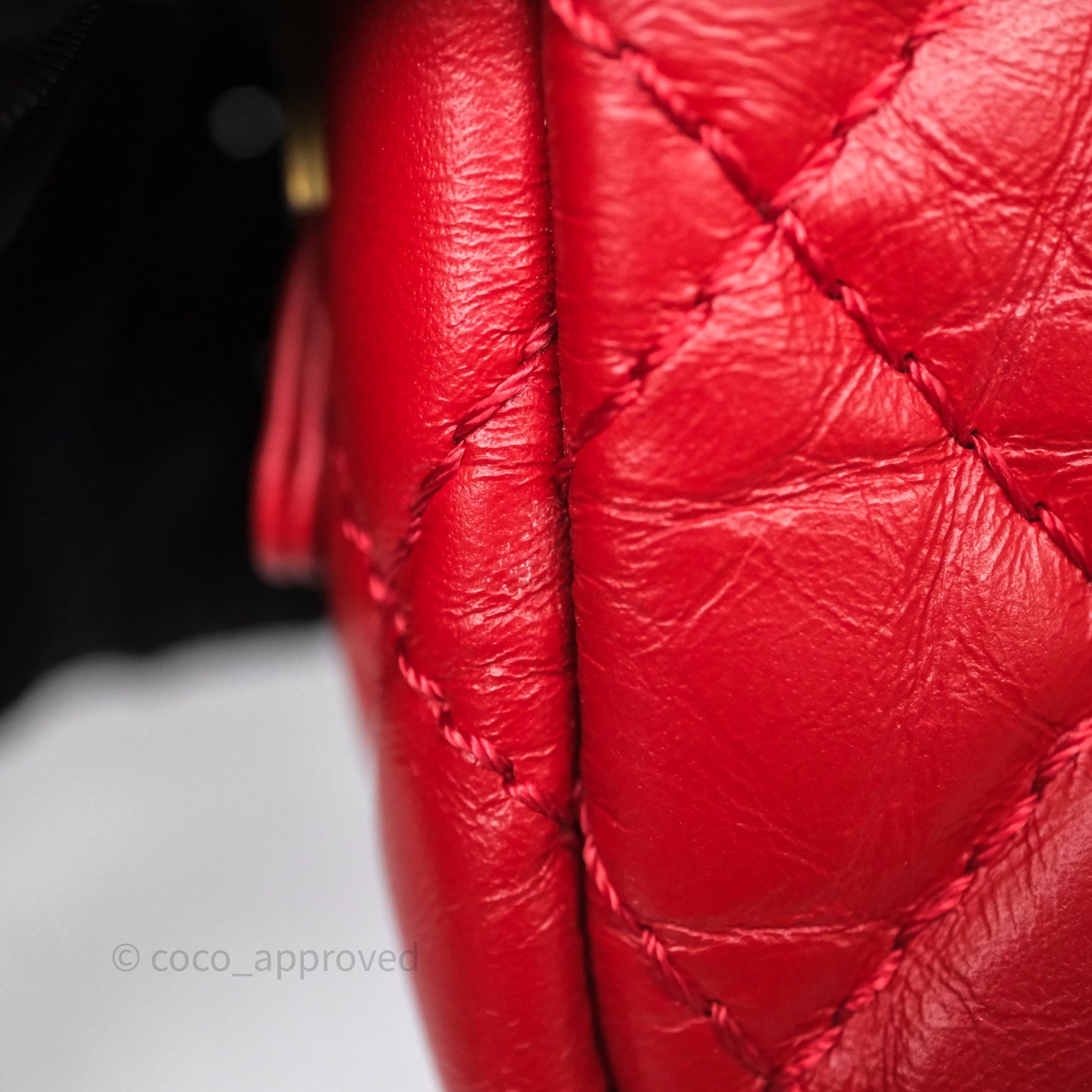Chanel Quilted Mini Reissue Camera Case Red Aged Calfskin Aged Gold Hardware