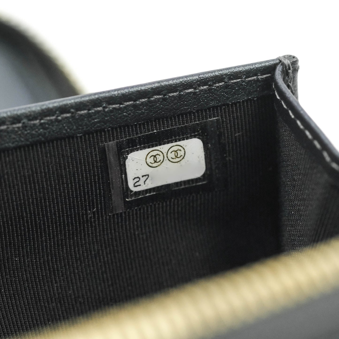 Chanel Quilted Zip Around Travel Wallet Iridescent Black Caviar Gold Hardware 19S