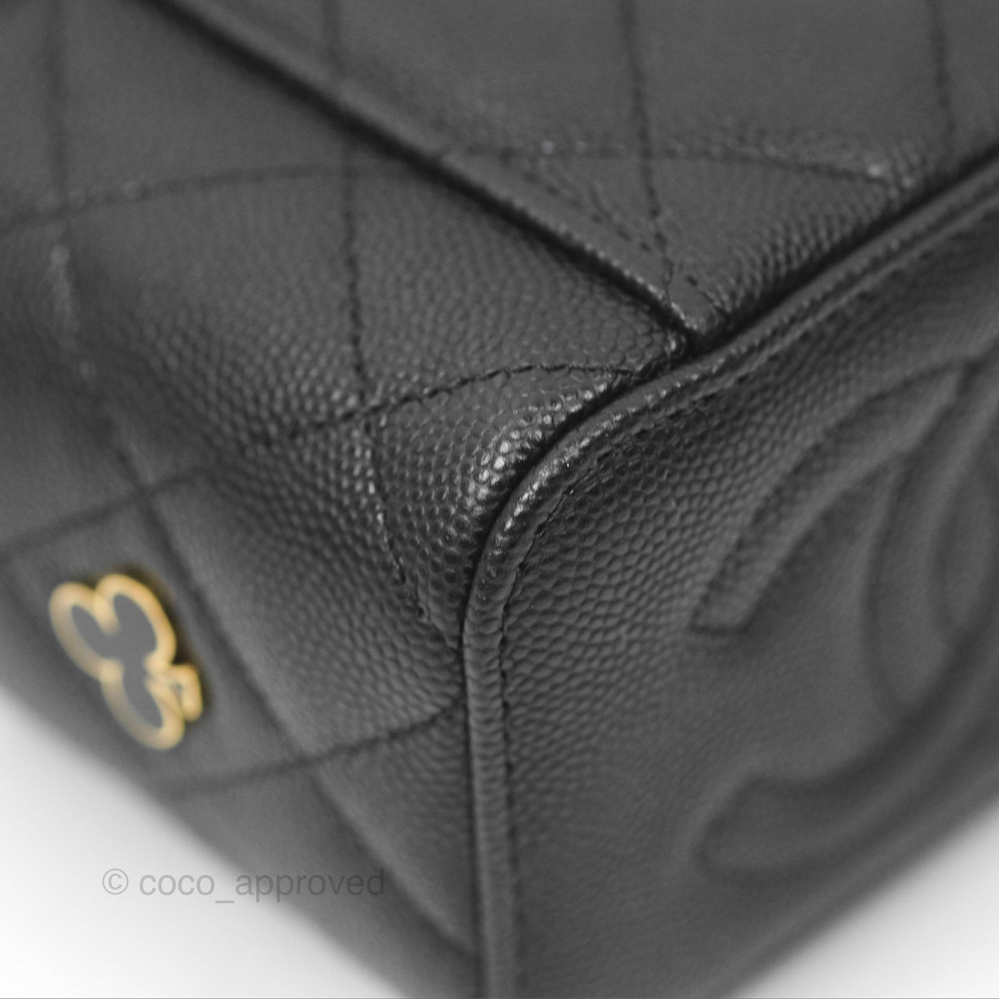 Chanel Mini Poker Vanity With Chain Black Caviar Gold Hardware