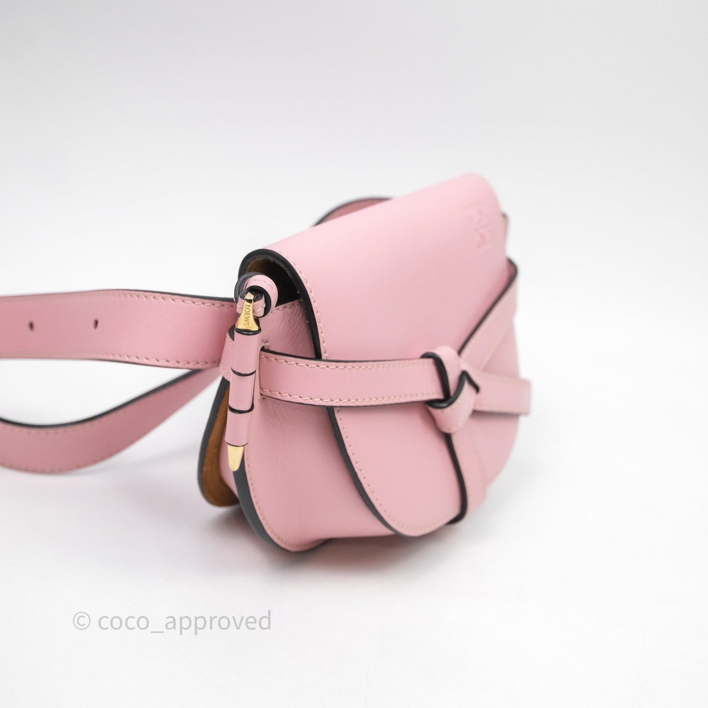Loewe Mini Gate Belt Bag in Soft Calfskin Pink