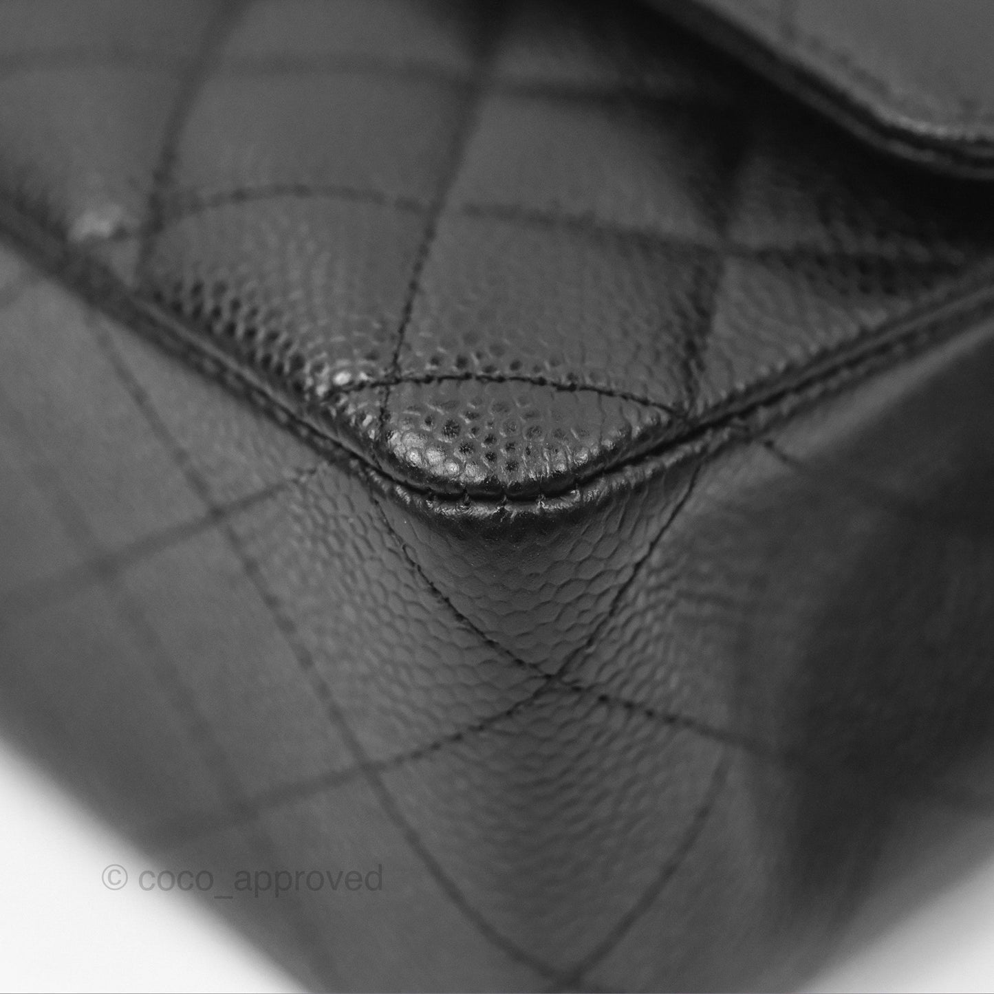 Chanel Classic M/L Medium Flap Quilted Black Caviar Silver Hardware