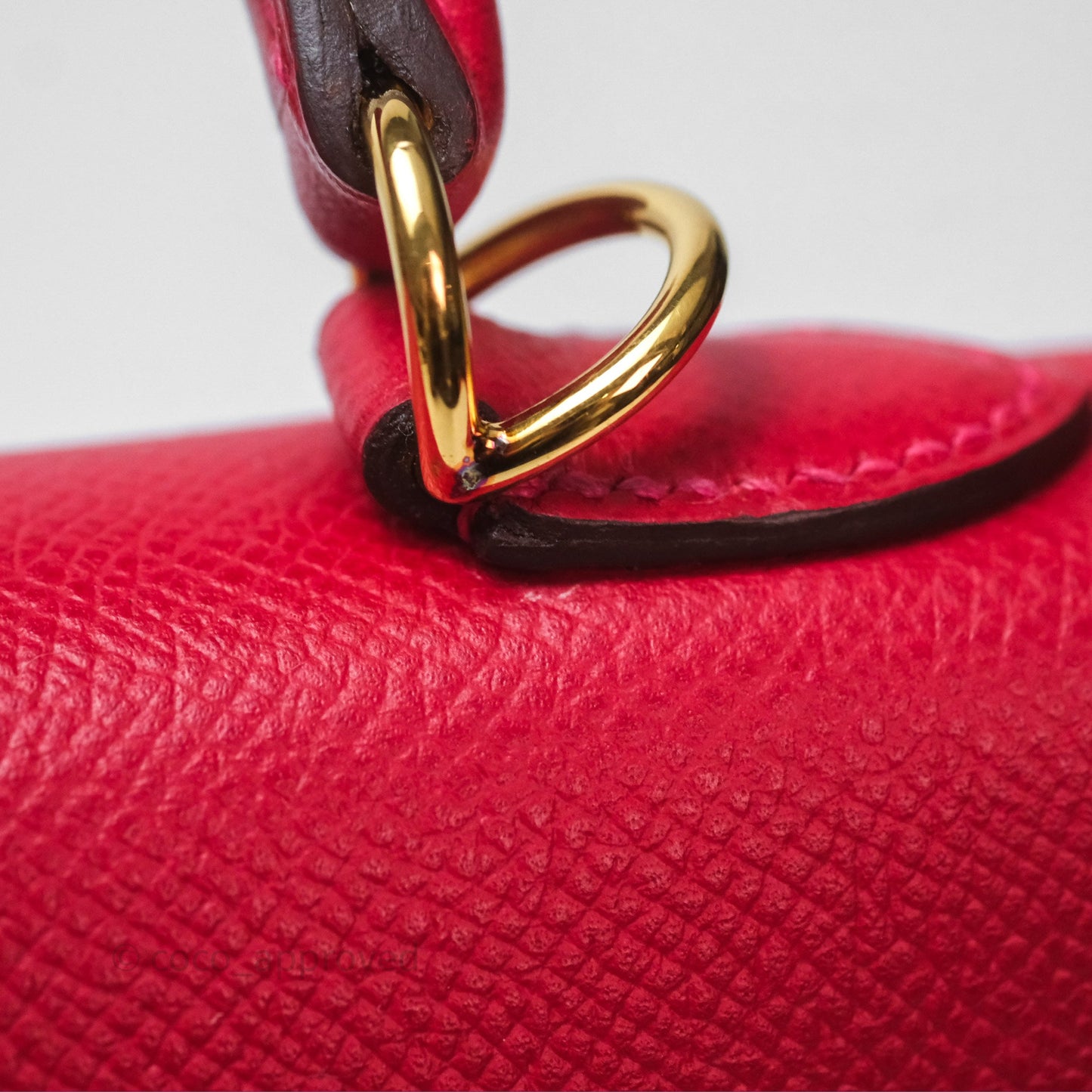 Hermès Sellier Kelly 25 Rouge Casaque Q5 Epsom Gold Hardware
