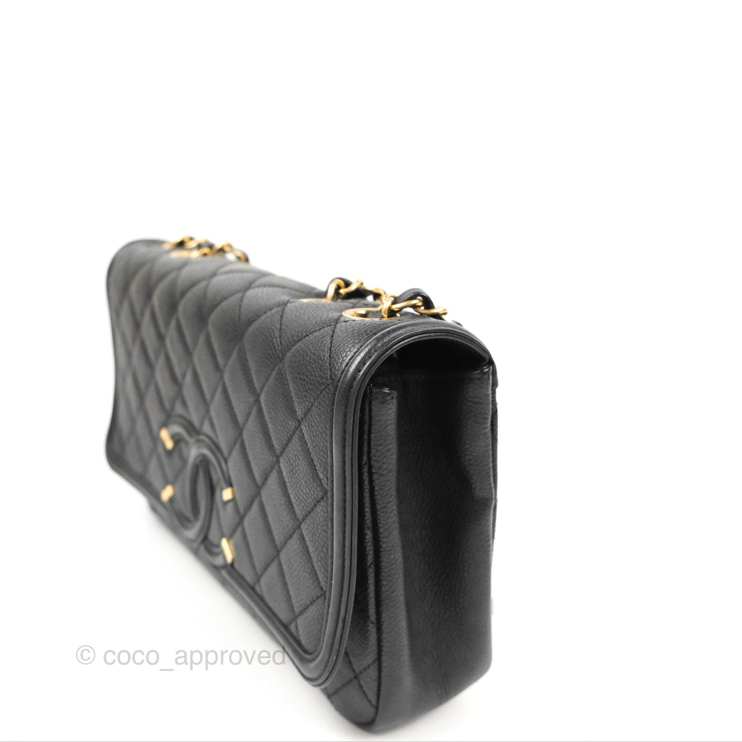 Chanel Quilted Medium CC Filigree Flap Black Caviar