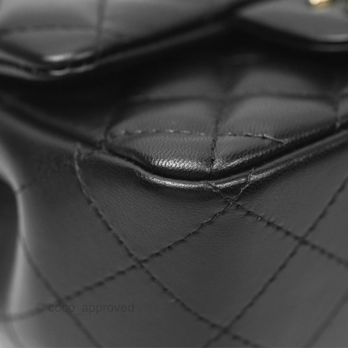 Chanel Mini Square Black Lambskin Gold Hardware