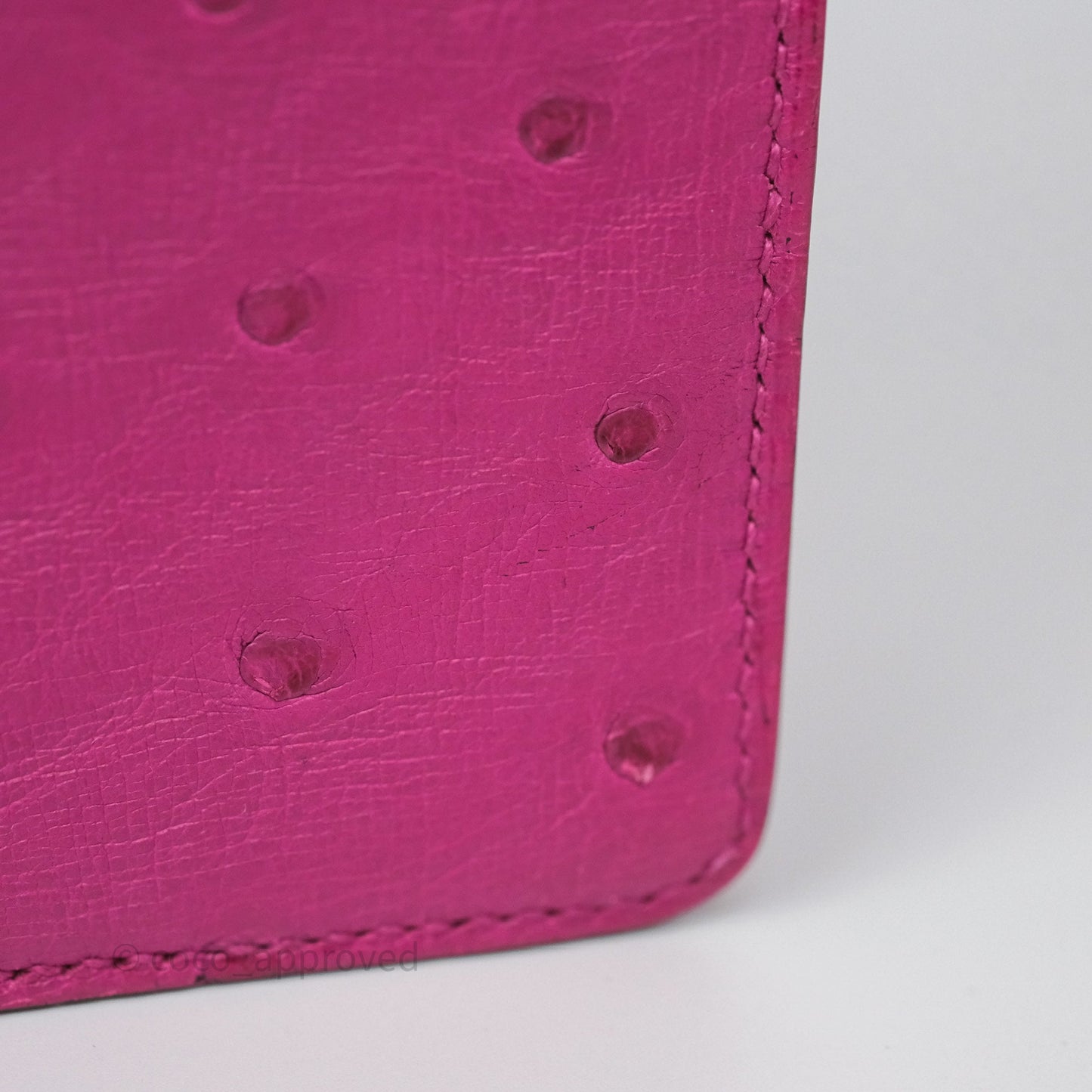 Hermès Roulis Mini 18 Rose Pourpre L3 Autruche Palladium Hardware