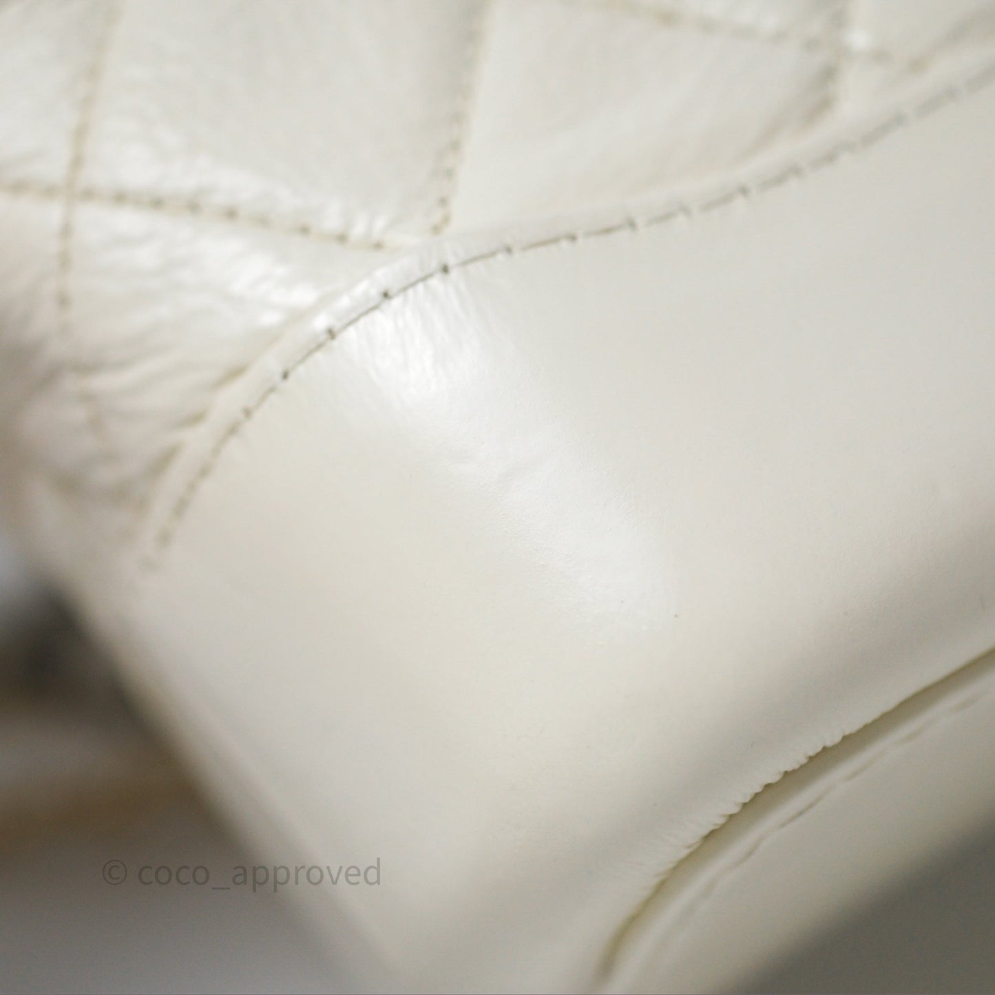 Chanel Small Gabrielle Hobo White Patent Goatskin Mixed Hardware
