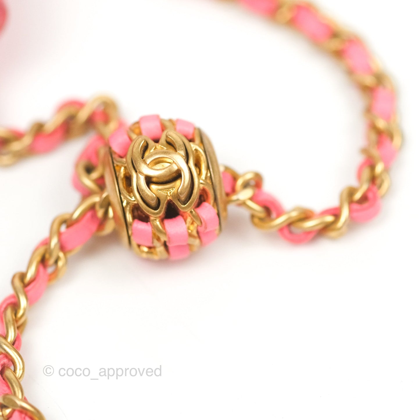 Chanel Quilted Pearl Crush Wallet on Chain WOC Pink Lambskin Aged Gold Hardware