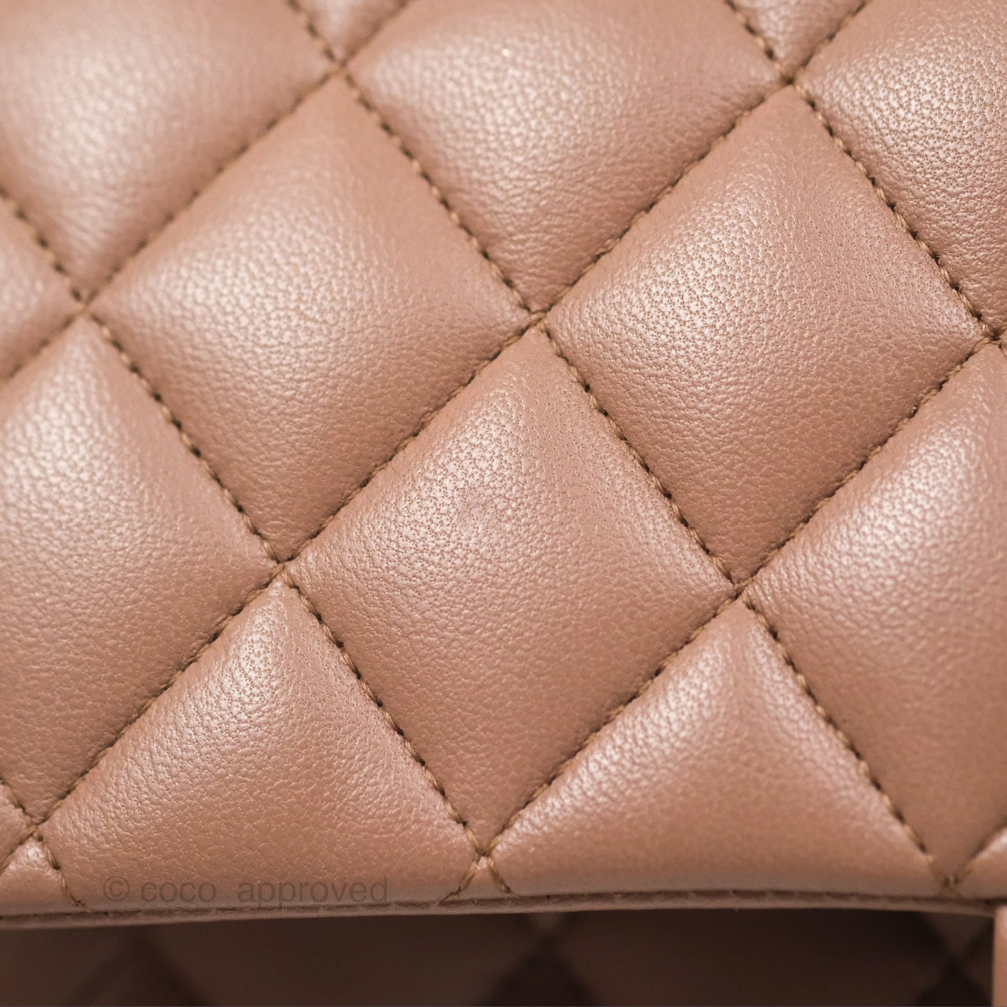 Chanel Classic M/L Medium Flap Quilted Dark Beige Lambskin Gold Hardware