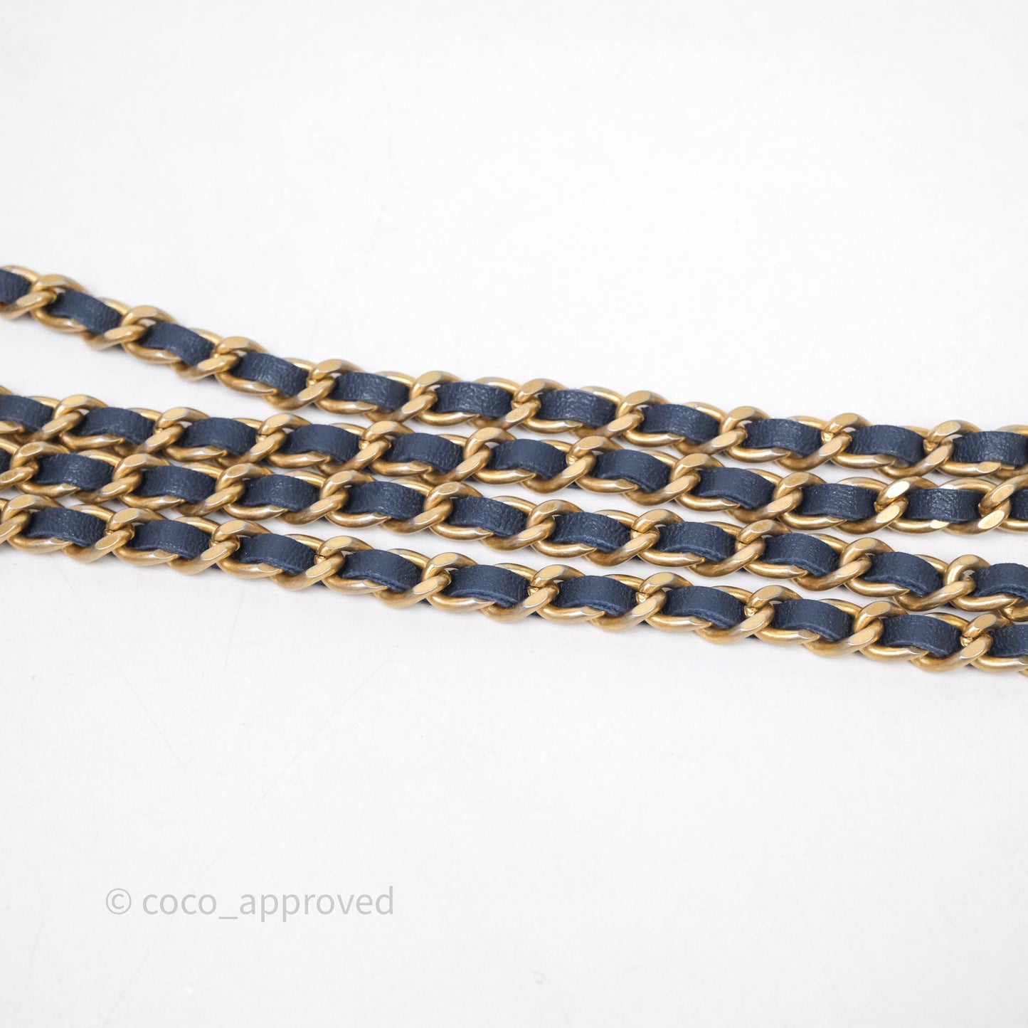 Chanel Vanity Rectangular Metal Top Handle Navy Lambskin Aged Gold Hardware