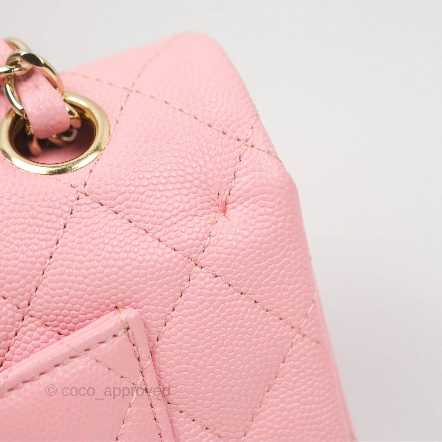 Chanel Small Classic Quilted Flap Sakura Pink Caviar Gold Hardware 22C