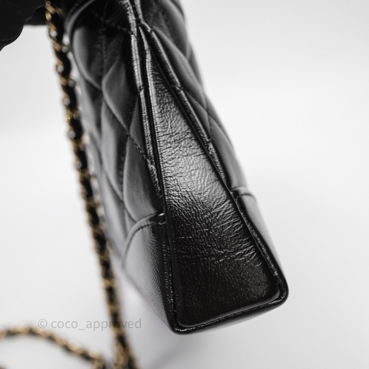 Chanel Nano 31 Black Shiny Lambskin Gold Hardware