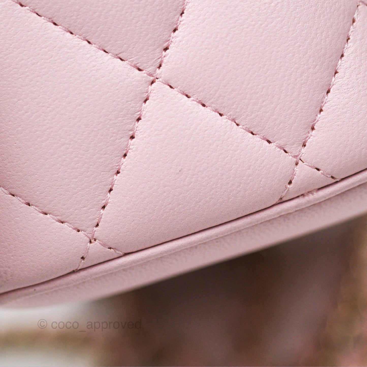 Chanel Vanity Rectangular Top Handle Pink Lambskin Gold Hardware