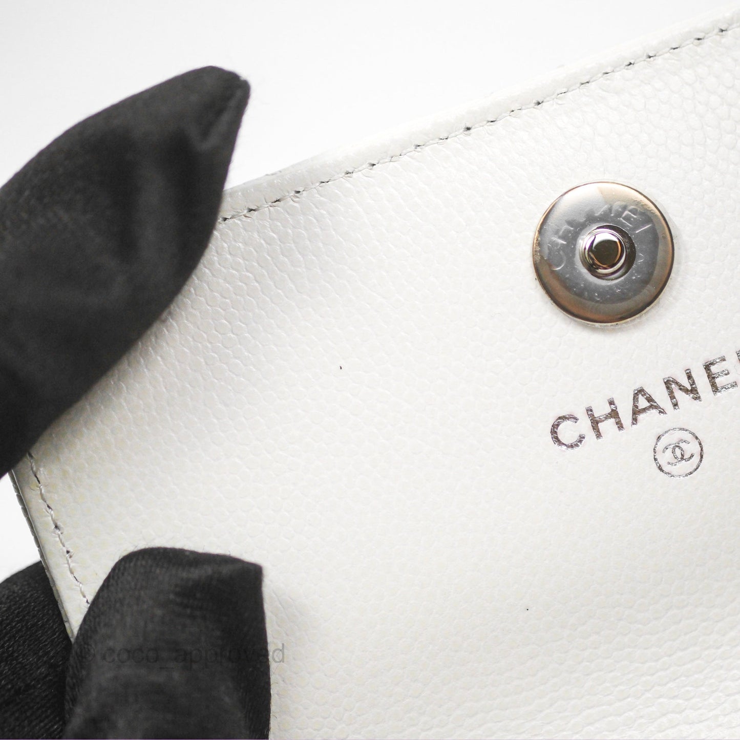 Chanel My Everything Belt Flap Card Holder White Caviar Incognito Hardware