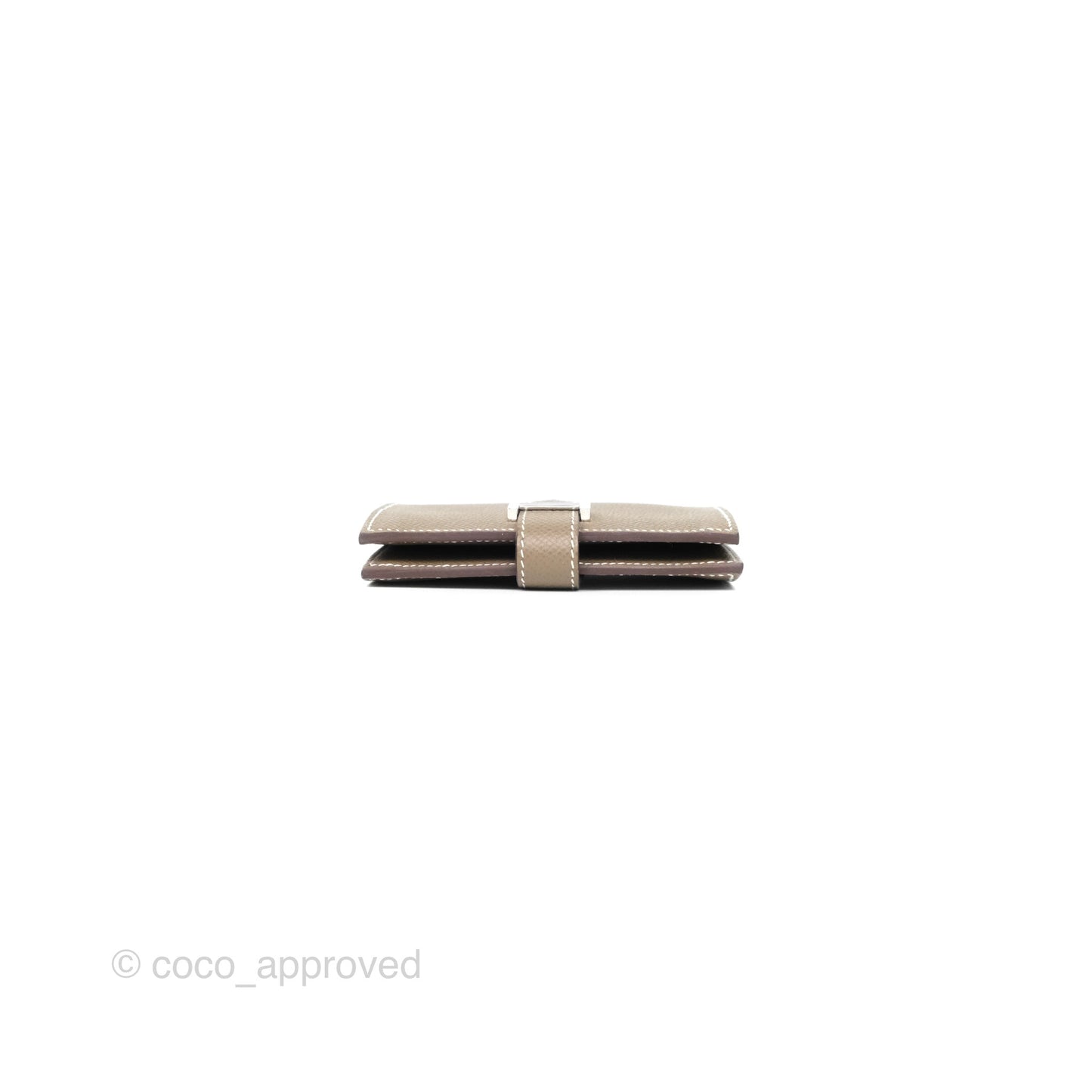 Hermes Bearn Card Holder Etoupe Epsom Palladium Hardware