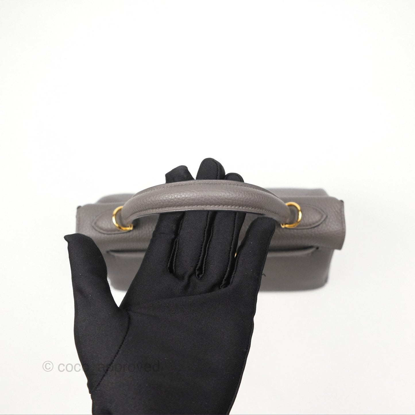 Hermès Retourne Kelly 25 Gris Etain 8F Togo Gold Hardware