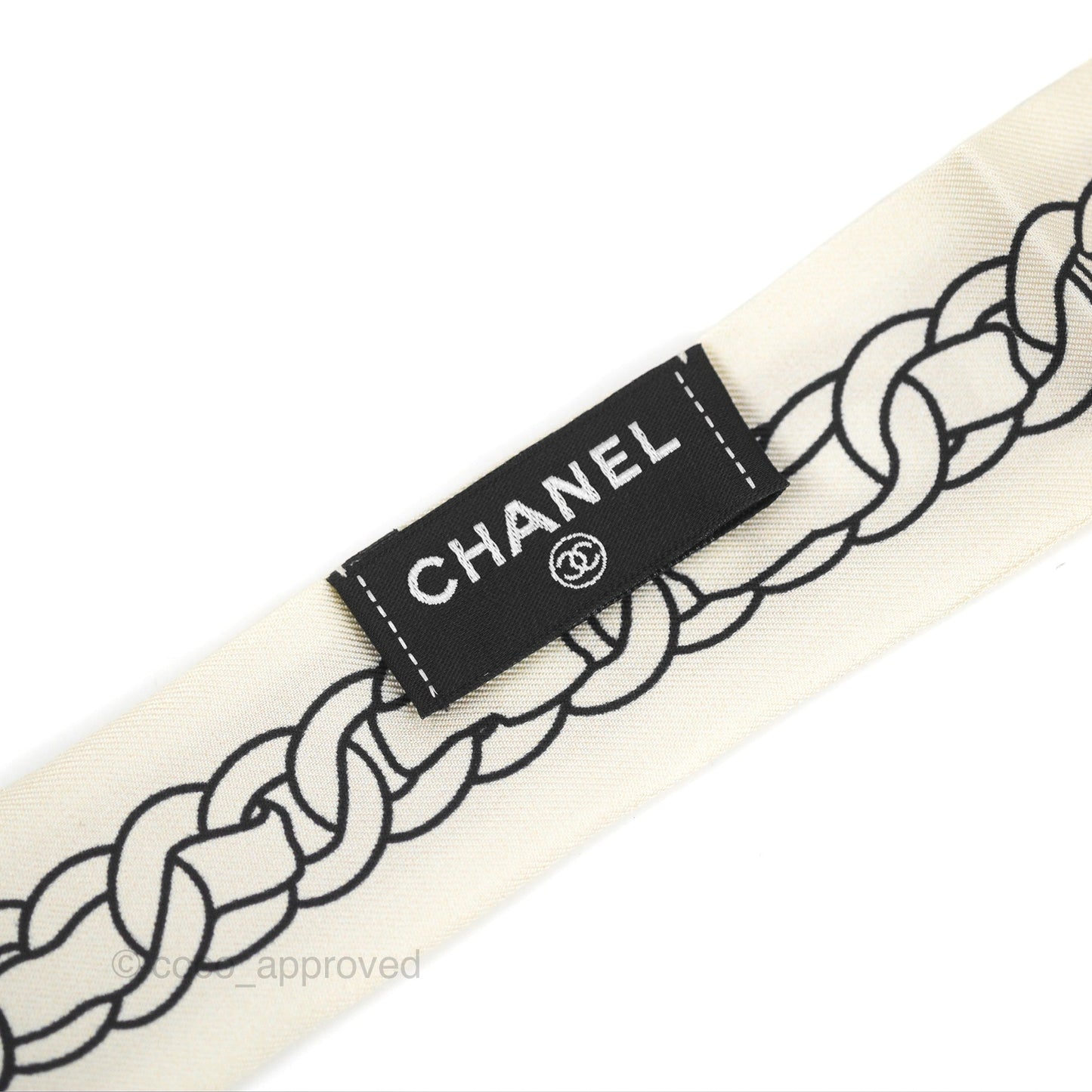 Chanel Slim Bandeau Silk Twilly Chain Pattern