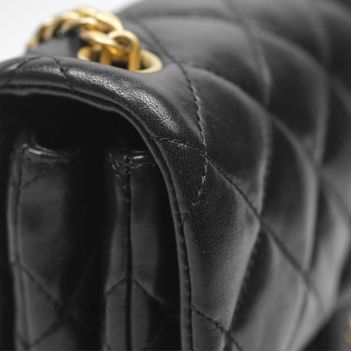 Chanel Small All Slide Adjustable Chain Flap Bag Black Lambskin Aged Gold Hardware 22K