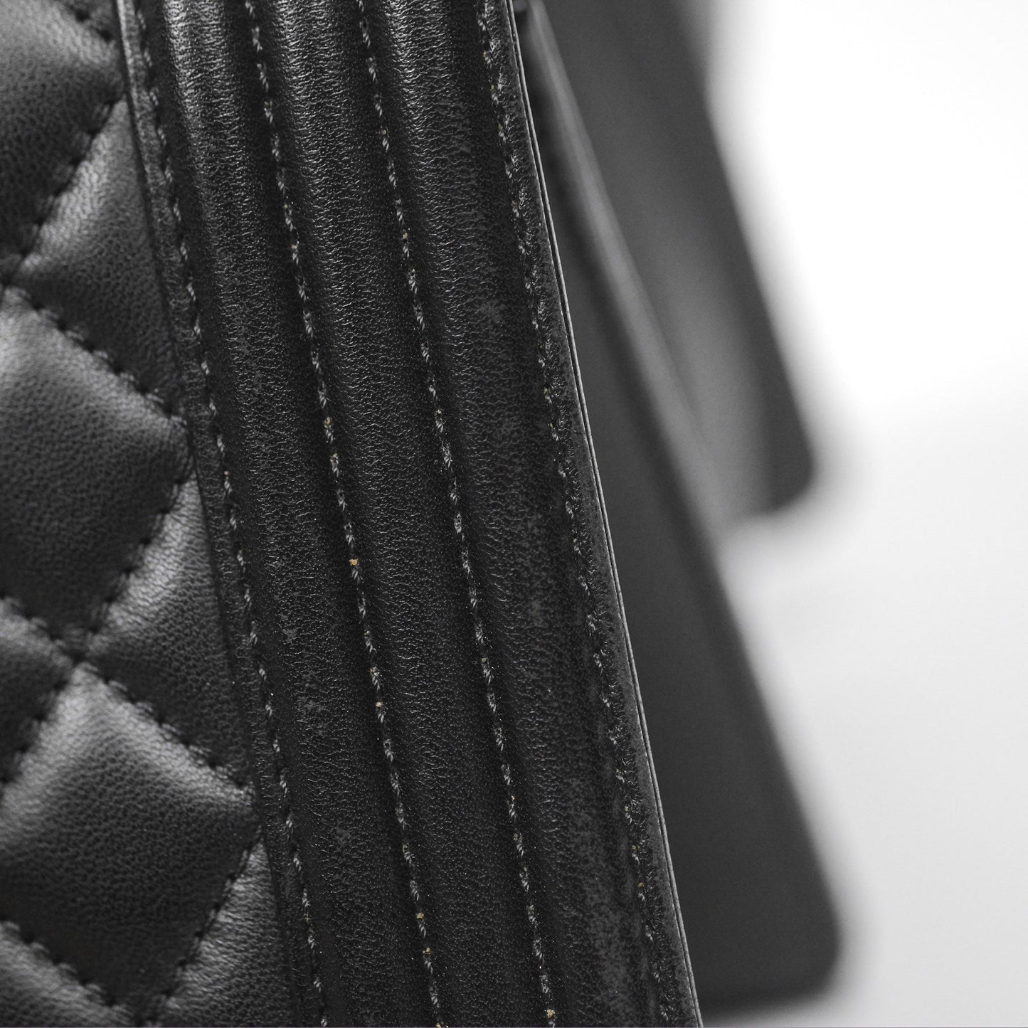 Chanel Medium Boy Quilted Black Lambskin Ruthenium Hardware