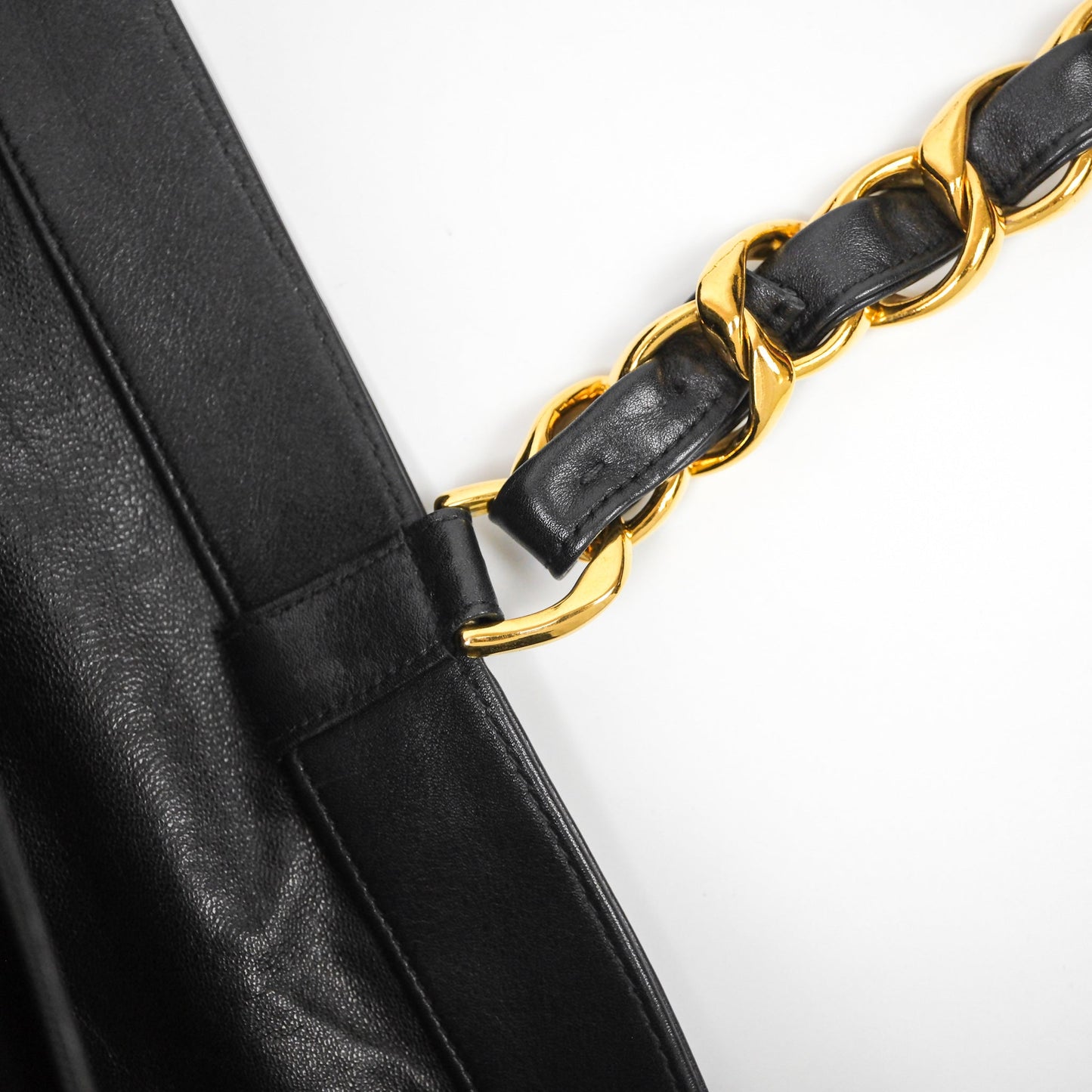 Chanel Vintage Shoulder Bag Black Calfskin Gold Hardware