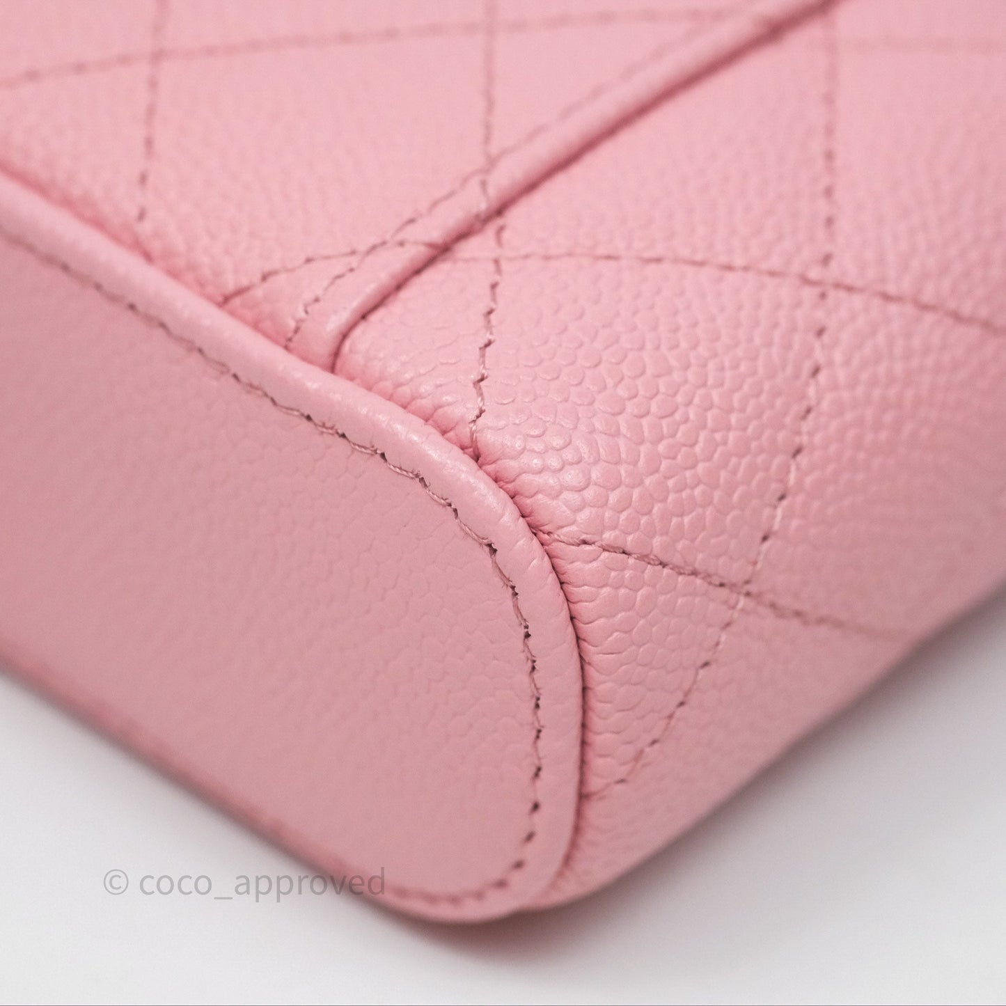 Chanel Quilted Mini Handle With Care Vanity Case With Chain Pink Caviar Gold Hardware