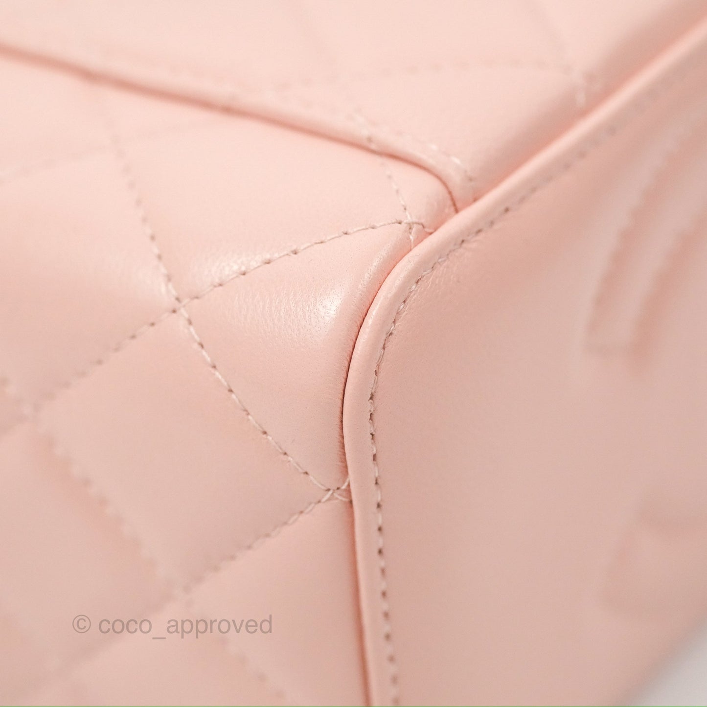 Chanel Vanity Rectangular Top Handle Pink Lambskin Gold Hardware
