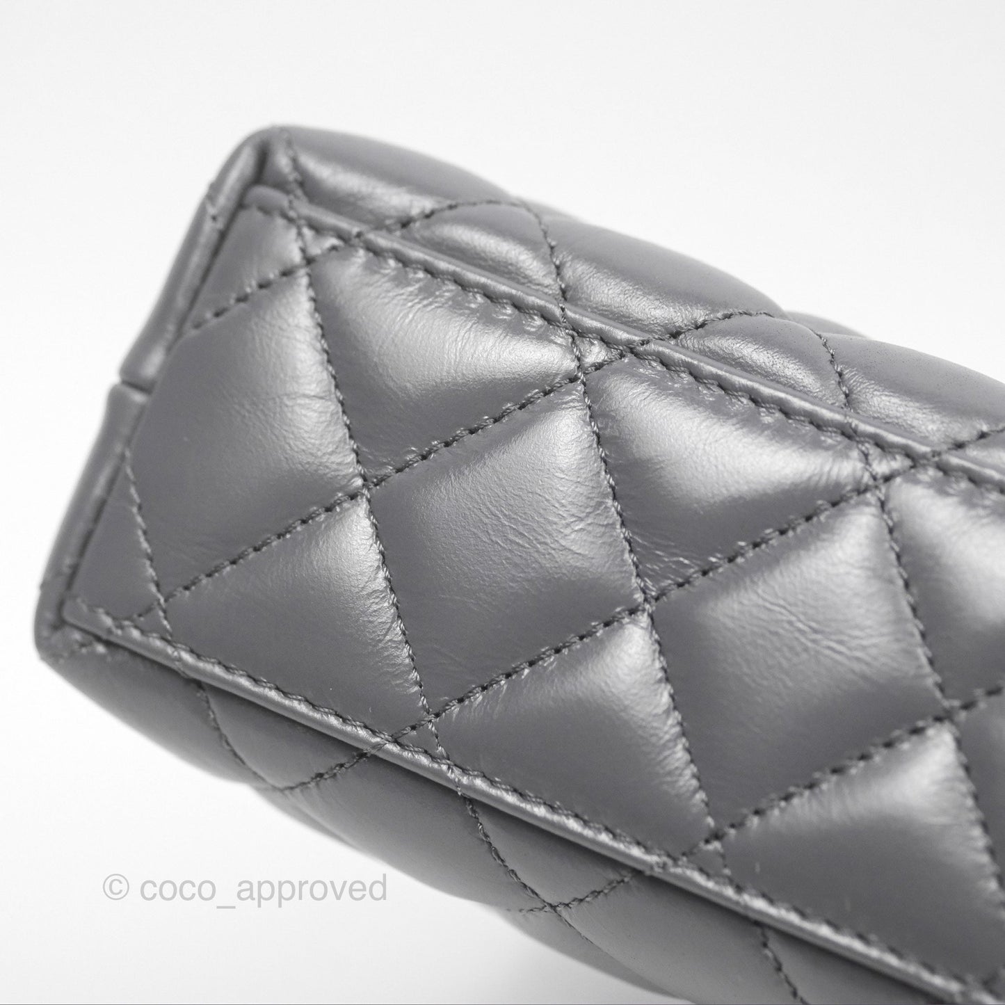 Chanel Kelly Bag Quilted Grey Shiny Calfskin Aged Gold Hardware