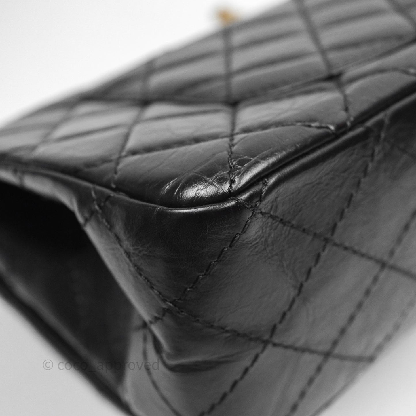 Chanel Quilted 2.55 Reissue 226 Flap Bag Black Aged Calfskin Gold Hardware